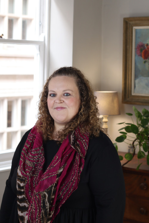 Katie Merritt, psychotherapist, pictured in the calm and supportive space where she offers psychotherapy and counselling..